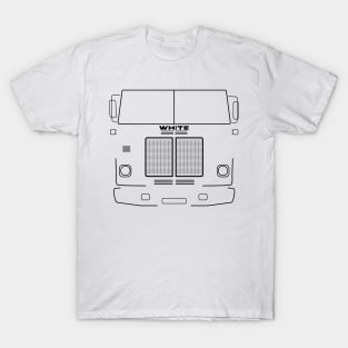 White Road Commander 1970s classic truck black outline graphic T-Shirt